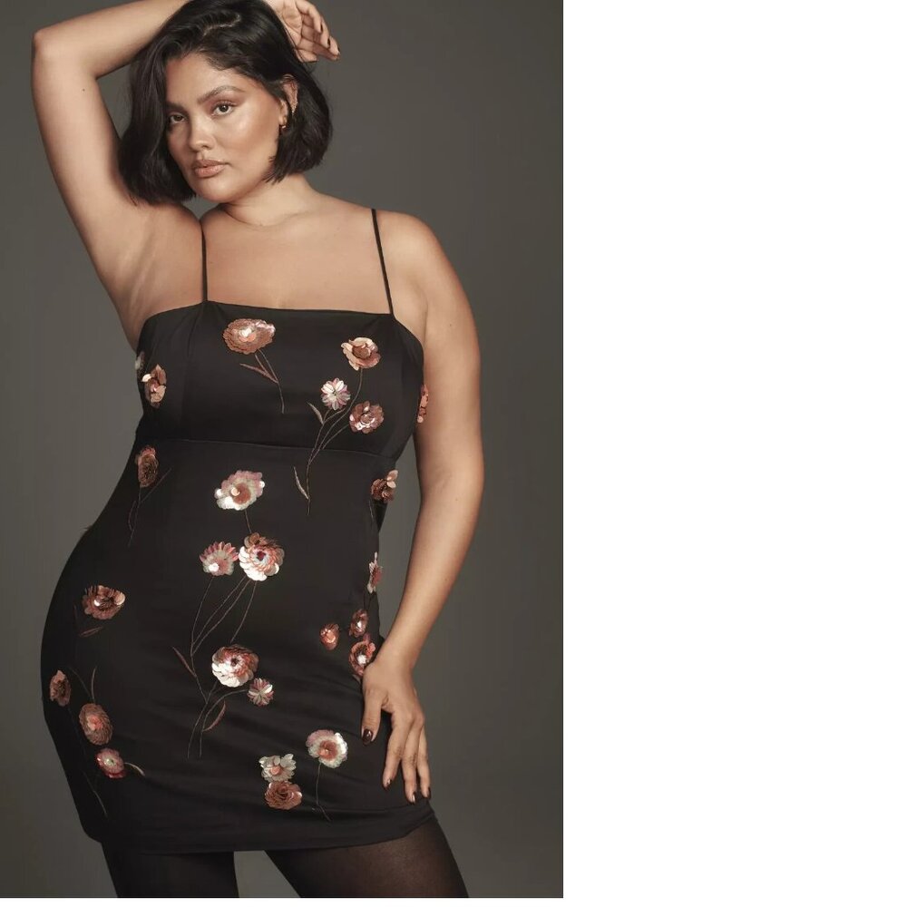 Anthropologie The Brynne 3D Spaghetti-Strap Dress by Maeve size 0 new